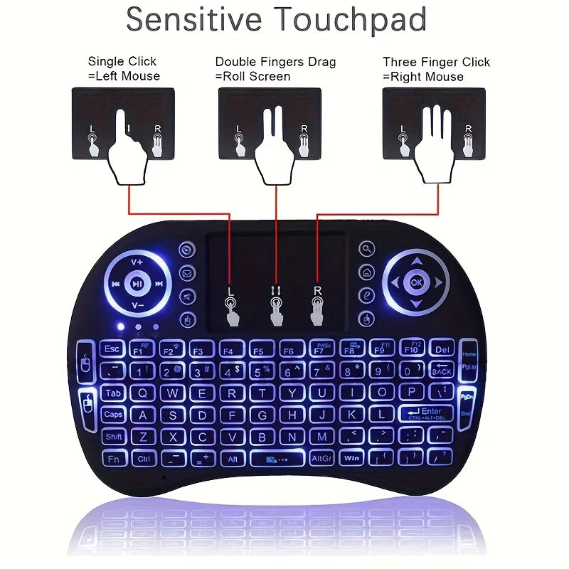 Mini wireless keyboard with touchpad